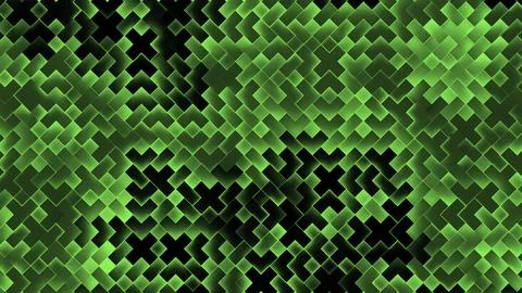 Abstract green square motion graphics. Design. Colorful cross shapes blinking イラスト素材