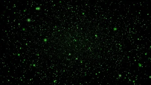 Abstract Green Star Field with Glowing Cosmic Particles in Dark Night Sky 스톡 동영상 340597724
