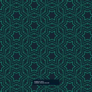 Abstract green star shape pattern on blue background Stockillustratie