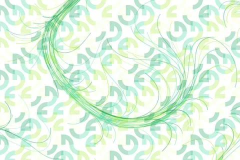 Abstract green swirl pattern with flowing shapes and lines Stock Illustration