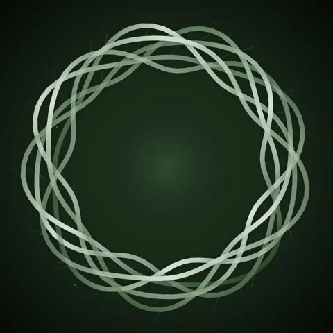 Abstract Green Swirling Geometric Pattern, Circular Motion, Futuristic Tech.. Stock Footage 346282401