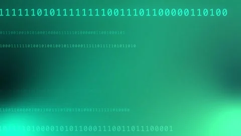 Abstract green teal gradient with glowing binary code, Loop Animation Stock Footage 341857241