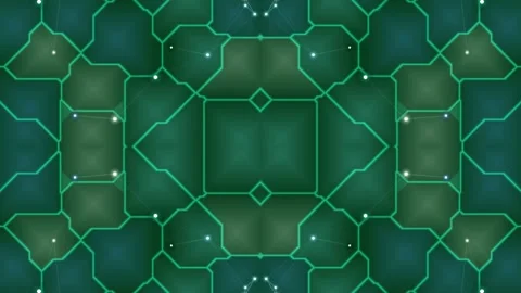 Abstract Green Tech Circuit Board Kaleidoscope Pattern Stock Footage 331928756