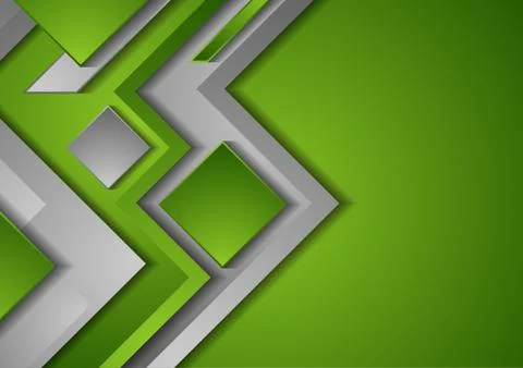 Abstract green tech geometric background Illustrazione stock
