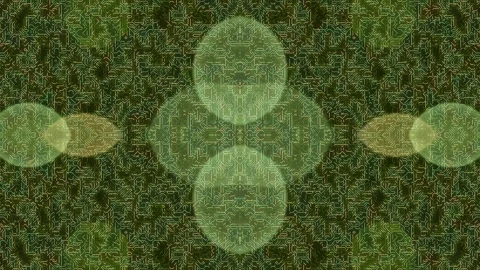 Abstract Green Tech Matrix with Cyber Circuit Spheres Stock Footage 329289880