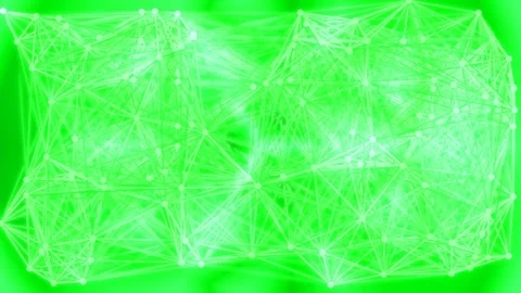 Abstract green technological data background with glowing geometric connect.. Stock Footage 339346676