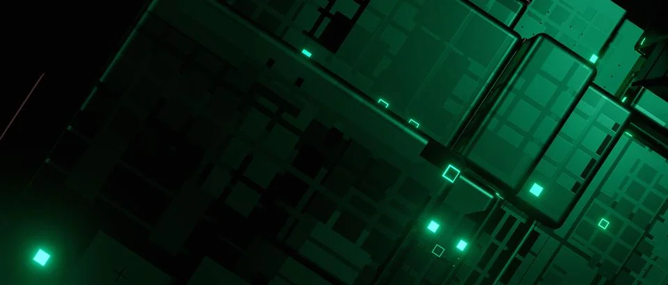 Abstract green technology big data concept background. Futuristic digital mot Foto stock