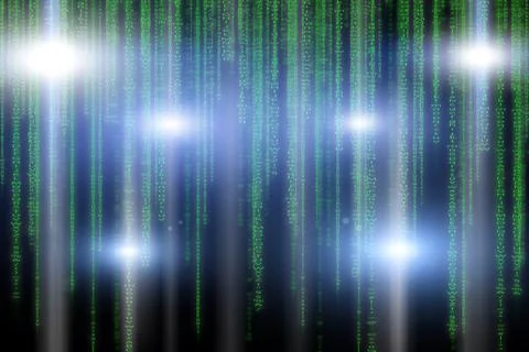Abstract green technology binary background. Binary Computer Code. Programm.. Illustrazione stock
