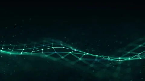 Abstract green technology wave with dots and lines. Flow of particles. Stock Footage 275863460