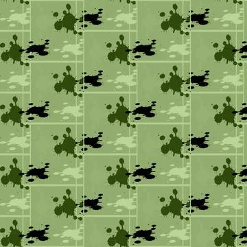 Abstract Green Texture with Black Splashes Pattern Stock Illustration