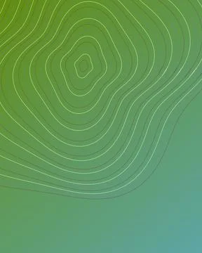 Abstract Green Topographic Map Background with Thin White Contour Lines for.. Stock Illustration