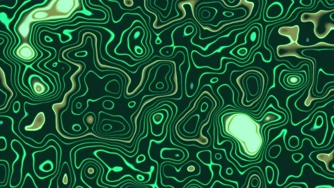 Abstract green topographic pattern with neon glow. 2d animation Stock Footage 341802662