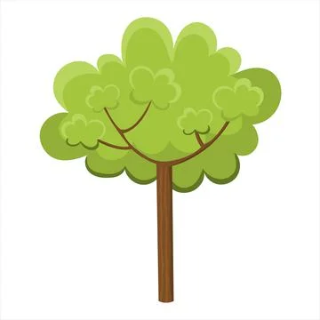 Abstract green tree. Isolated flat vector illustration. Stock Illustration