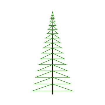 Abstract green tree simple geometric shape icon Stock Illustration