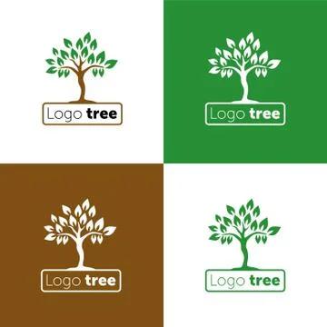 Abstract green tree. Template for creating logos, emblems, monograms.. Plant Stock Illustration