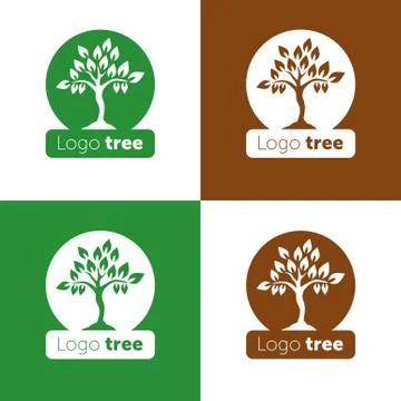 Abstract green tree. Template for creating logos, emblems, monograms.. Plant Stock-Illustration
