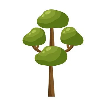 Abstract green tree on white background - Vector Stock Illustration