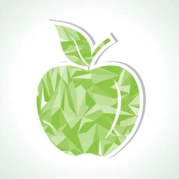 Abstract green triangle apple,vector illustration Stock Illustration