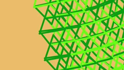 Abstract green triangle pattern on orange background イラスト素材