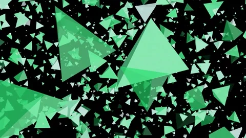 Abstract Green Triangle Patterns on Black Background Stock Footage 322526139