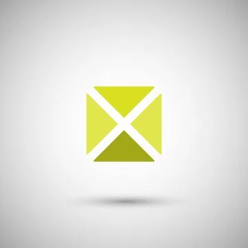 Abstract green triangle on a white background Stock Illustration