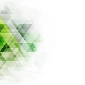 Abstract green triangles geometric background. Vector illustration. Stock Illustration