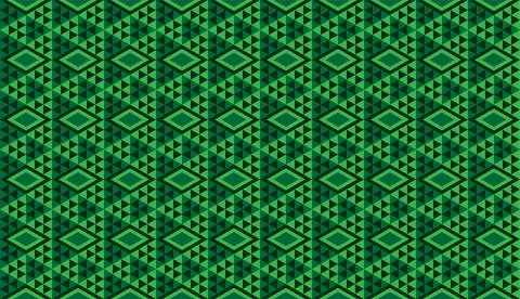 Abstract Green Triangles Ornament, Triangular Shapes Wallpaper. Geometric S.. Stock Illustration