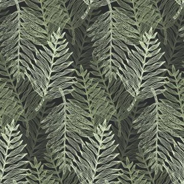 Abstract green tropical leaves pattern Stock Illustration
