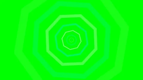 Abstract green tunnel effect created with concentric geometric octagons Stock Footage 341824479