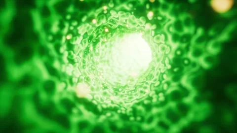 Abstract green tunnel loop with glowing particles flowing through mysteriou.. Vídeos de archivo 332391261