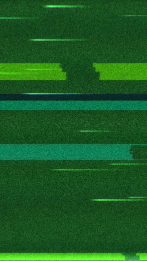 Abstract green TV glitch background with horizontal interference bands and pixel Stock Footage 344648964