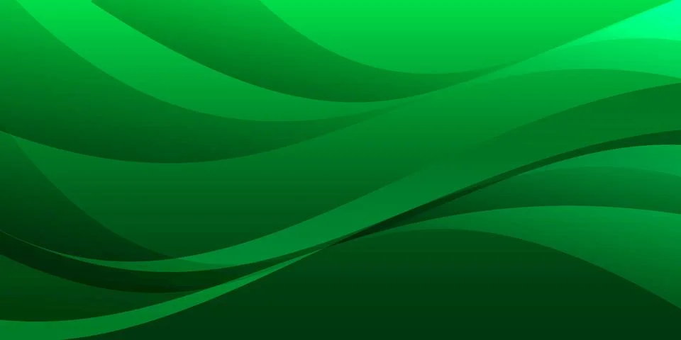 Abstract green vector background with dynamic smooth wave shapes and vibrant Stockillustratie