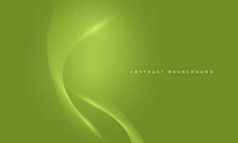 Abstract green vector background with glowing curved light lines, soft gradient Illustrazione stock
