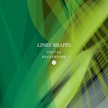 Abstract green vector background, green transparent wave lines shapes Stock Illustration