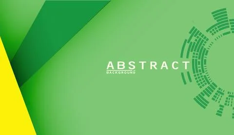 Abstract green vector background with vibrant yellow geometric shapes and イラスト素材