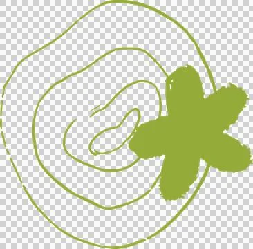 Abstract green vector graphic is combining rings with five-lobed star on Stock Illustration