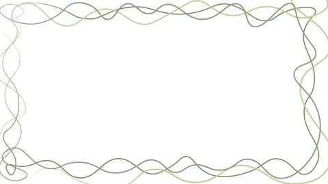 Abstract Green Vine Lines Animate to Form a Frame with Copy Space Vídeo Stock 330486380