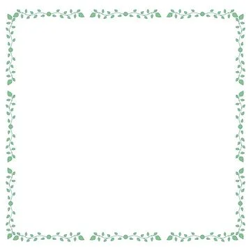 Abstract Green Vines Square Frame Border Stock Illustration