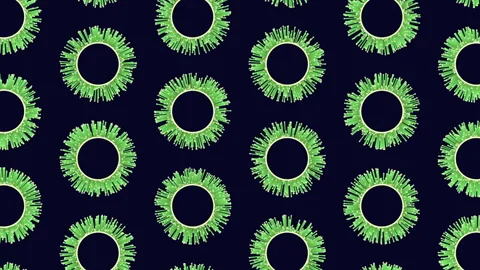 Abstract green virus particles floating on dark background, medical concept Stock Footage 333188638