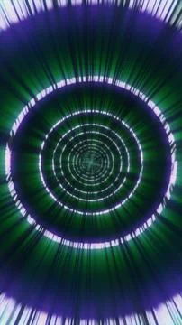 Abstract Green Vortex Tunnel Speed Zoom Radial Light Background Stock Illustration