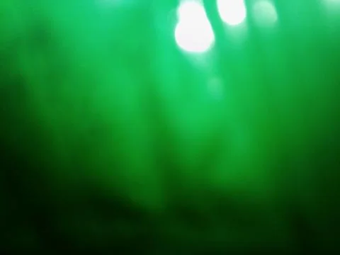 Abstract green wallpaper with different elements and particles Stockfoto's