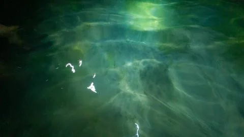 Abstract green water with light reflections Stock Photos