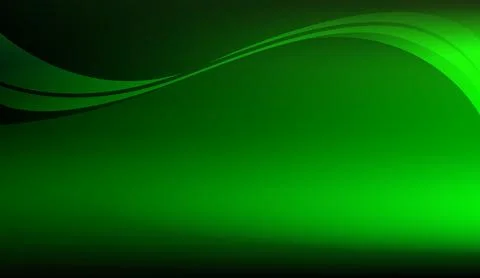 Abstract green wave background design with glowing neon light effects and Stock Illustration