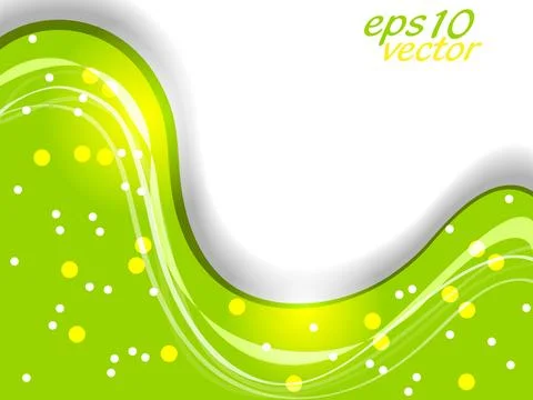 Abstract green wave background for flyer, banner or poster and copy space. Stock Illustration