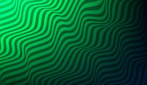 Abstract green wave background with hypnotic curved lines and gradient patterns Stock Illustration