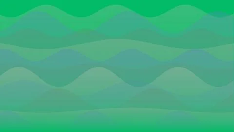 Abstract Green Wave Background with Layered Undulating Shapes and Smooth Gr.. Stock Illustration