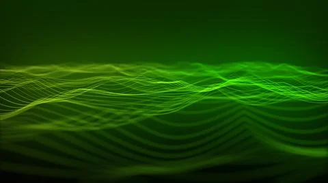 Abstract green wave background. Technology big data background. Motion of dig イラスト素材