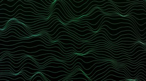 Abstract green wave background. Technology big data background. Motion of dig Stock Illustration