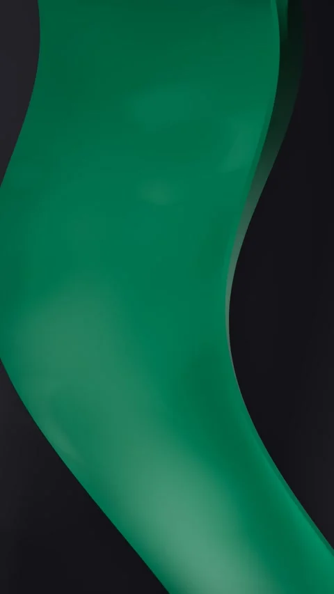 Abstract green wave on black background. 3d rendering Stock Footage 339438092
