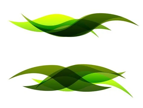 Abstract Green Wave Elements for Modern Design Illustrazione stock